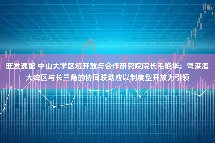 旺发速配 中山大学区域开放与合作研究院院长毛艳华：粤港澳大湾区与长三角的协同联动应以制度型开放为引领